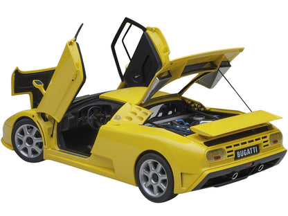 Bugatti EB110 SS Super Sport Giallo Bugatti Yellow with Silver Wheels 1/18 Model Car by Autoart by Autoart