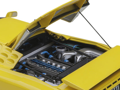 Bugatti EB110 SS Super Sport Giallo Bugatti Yellow with Silver Wheels 1/18 Model Car by Autoart by Autoart