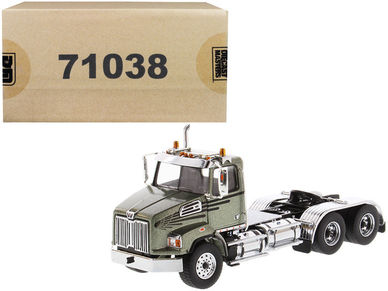 Western Star 4700 SB Tandem Day Cab Tractor Metallic Olive Green 1/50 Diecast Model by Diecast Masters by Diecast Masters