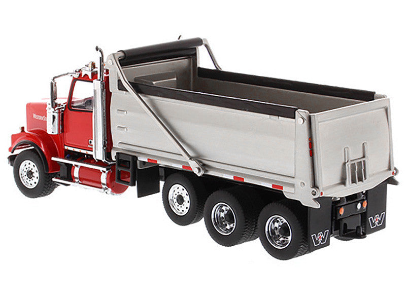 Western Star 4900 SF Dump Truck Red and Silver 1/50 Diecast Model by Diecast Masters by Diecast Masters