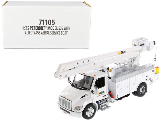 Peterbilt 536 Truck with Altec AA55 Aerial Service Body White "Transport Series" 1/32 Diecast Model by Diecast Masters by Diecast Masters