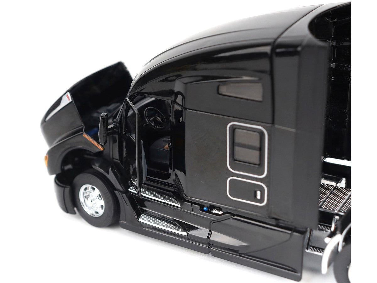 Kenworth T680 76" High Roof Sleeper Cab Truck Tractor Black "Transport Series" 1/50 Diecast Model by Diecast Masters by Diecast Masters