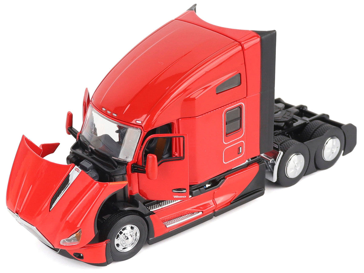 Kenworth T680 76" High Roof Sleeper Cab Truck Tractor Viper Red "Transport Series" 1/50 Diecast Model by Diecast Masters by Diecast Masters