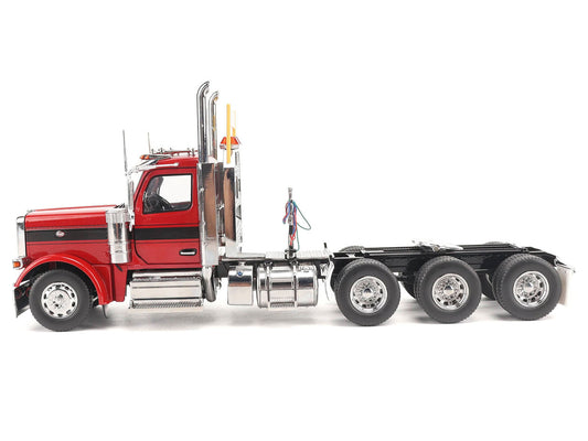 Peterbilt 589 Tridem-Axle Truck Tractor with Day Cab Legendary Red "Transport Series" 1/32 Diecast Model by Diecast Masters by Diecast Masters