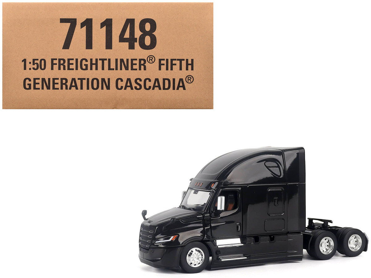 2025 Freightliner Cascadia Gen-5 Sleeper Cab Truck Tractor Night-Shift Black "Transport Series" 1/50 Diecast Model by Diecast Masters-0
