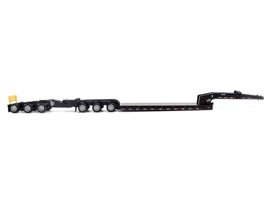 Trail King TK170 Hydraulic Detachable Gooseneck Lowboy Trailer Black with Jeep and Booster "Transport Series" 1/64 Diecast Model by Diecast Masters by Diecast Masters