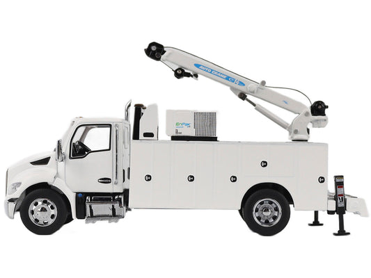 Kenworth T380 Auto-Crane Titan 85-Body HC14-Crane Work Truck with Miller EnPak White "Transport Series" 1/50 Diecast Model by Diecast Masters by Diecast Masters