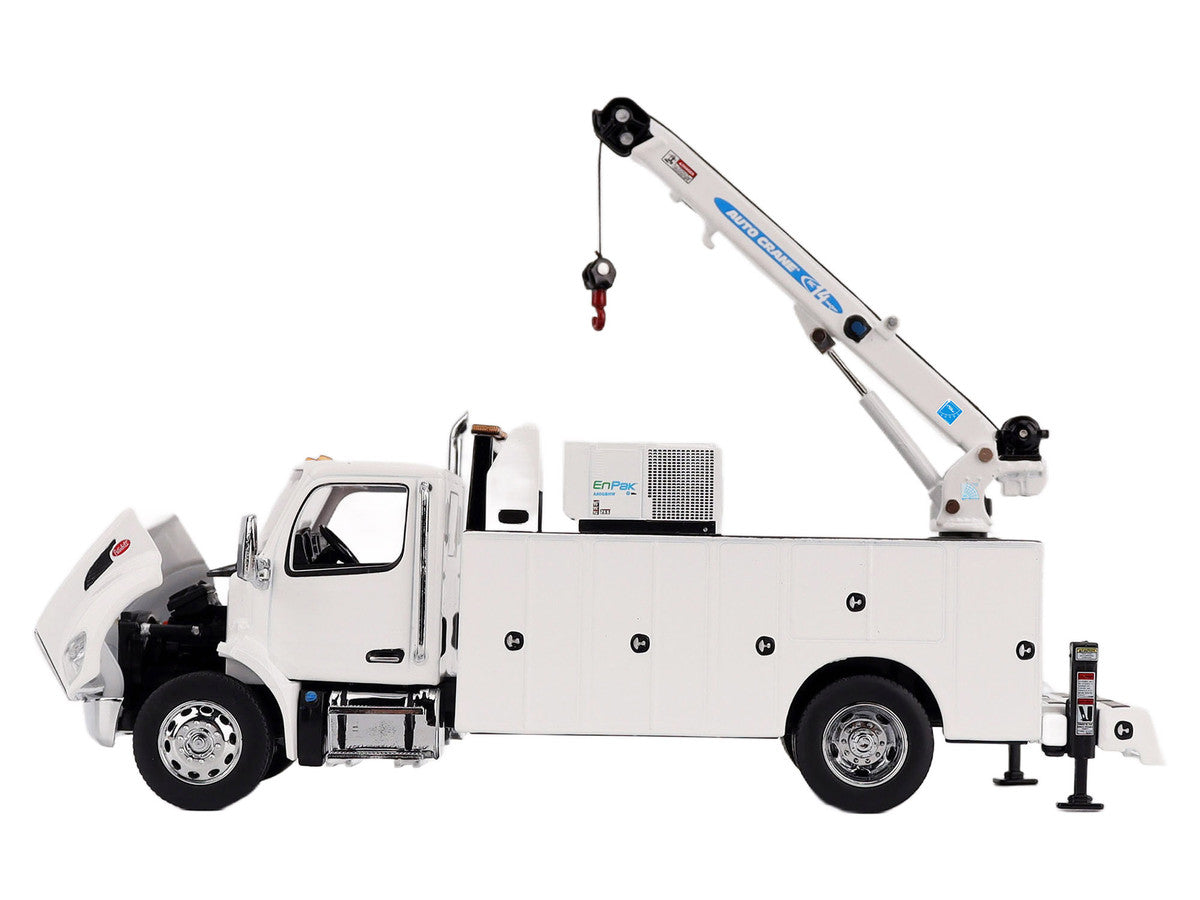 Peterbilt 536 Auto-Crane Titan85-Body HC14-Crane Work Truck with Miller EnPak White "Transport Series" 1/50 Diecast Model by Diecast Masters by Diecast Masters