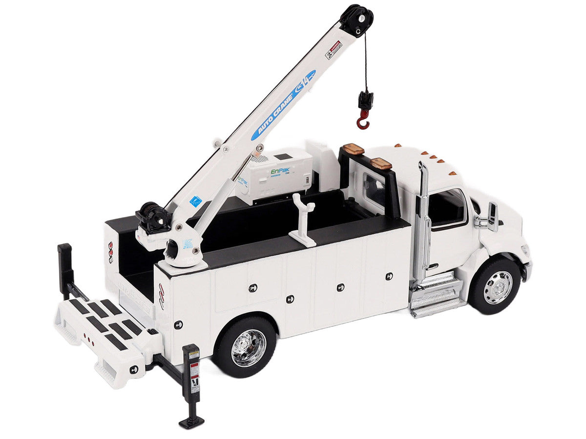 Peterbilt 536 Auto-Crane Titan85-Body HC14-Crane Work Truck with Miller EnPak White "Transport Series" 1/50 Diecast Model by Diecast Masters by Diecast Masters