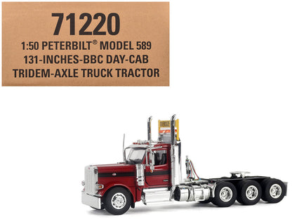 Peterbilt 589 Truck Tractor with Day Cab Legendary Red "Transport Series" 1/50 Diecast Model by Diecast Masters-0