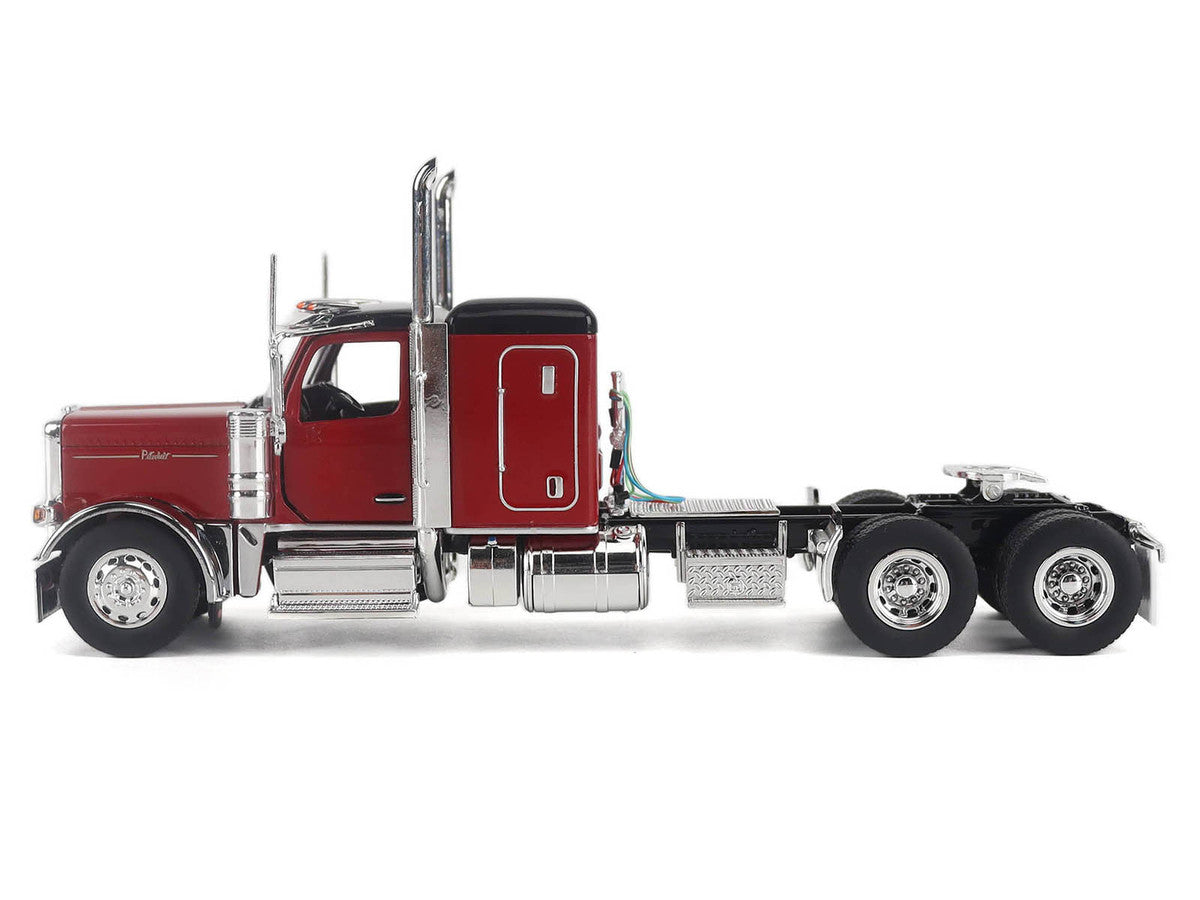 Peterbilt 589 Legendary Package Tandem-Axle Truck Tractor with 58" Sleeper Cab Legendary Red with Black Top "Transport Series" 1/50 Diecast Model by Diecast Masters-1