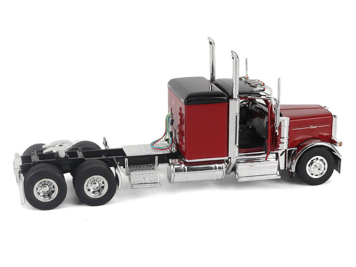 Peterbilt 589 Legendary Package Tandem-Axle Truck Tractor with 58" Sleeper Cab Legendary Red with Black Top "Transport Series" 1/50 Diecast Model by Diecast Masters-2