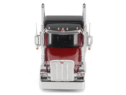 Peterbilt 589 Legendary Package Tandem-Axle Truck Tractor with 58" Sleeper Cab Legendary Red with Black Top "Transport Series" 1/50 Diecast Model by Diecast Masters-4