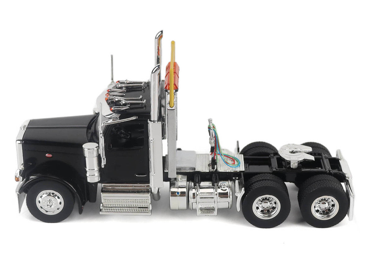 Peterbilt 589 Truck Tractor with Day Cab Black "Transport Series" 1/50 Diecast Model by Diecast Masters-1