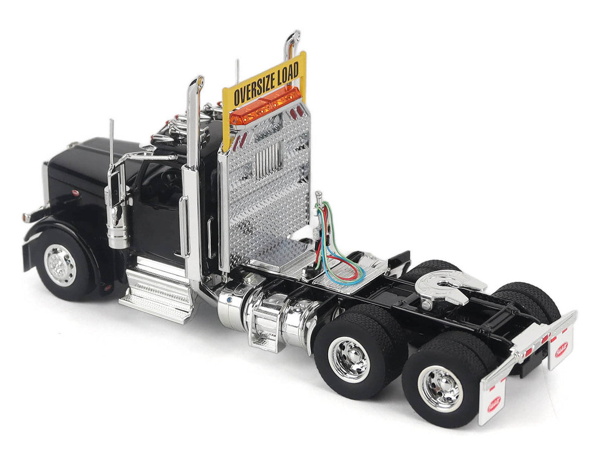 Peterbilt 589 Truck Tractor with Day Cab Black "Transport Series" 1/50 Diecast Model by Diecast Masters-2