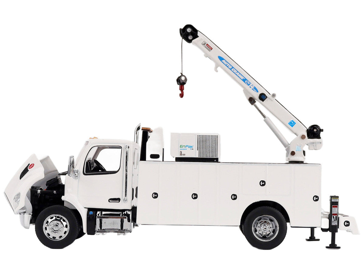 Peterbilt 536 Auto-Crane Titan 85-Body HC14-Crane Work Truck with Miller EnPak White "Transport Series" 1/50 Diecast Model by Diecast Masters by Diecast Masters