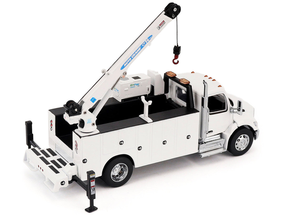 Peterbilt 536 Auto-Crane Titan 85-Body HC14-Crane Work Truck with Miller EnPak White "Transport Series" 1/50 Diecast Model by Diecast Masters by Diecast Masters