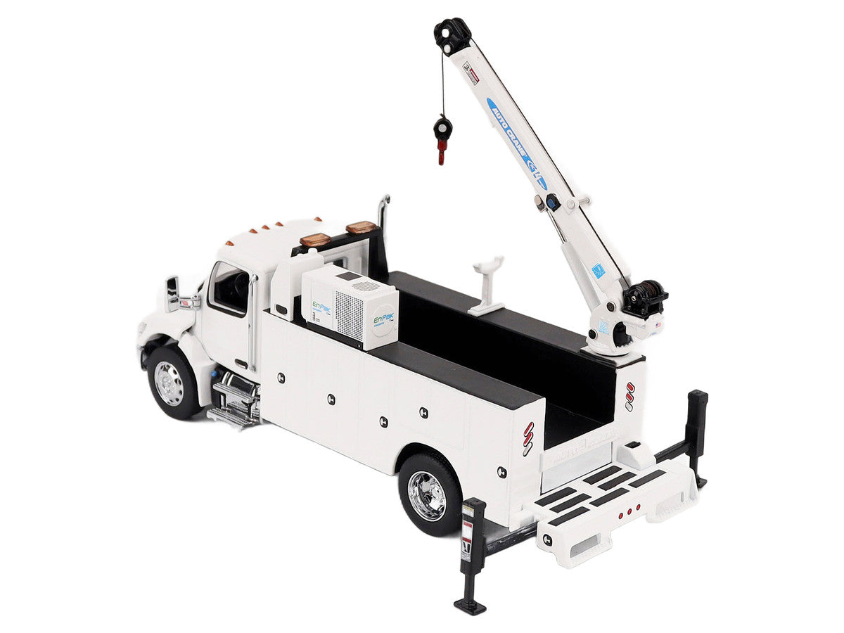 Peterbilt 536 Auto-Crane Titan 85-Body HC14-Crane Work Truck with Miller EnPak White "Transport Series" 1/50 Diecast Model by Diecast Masters by Diecast Masters