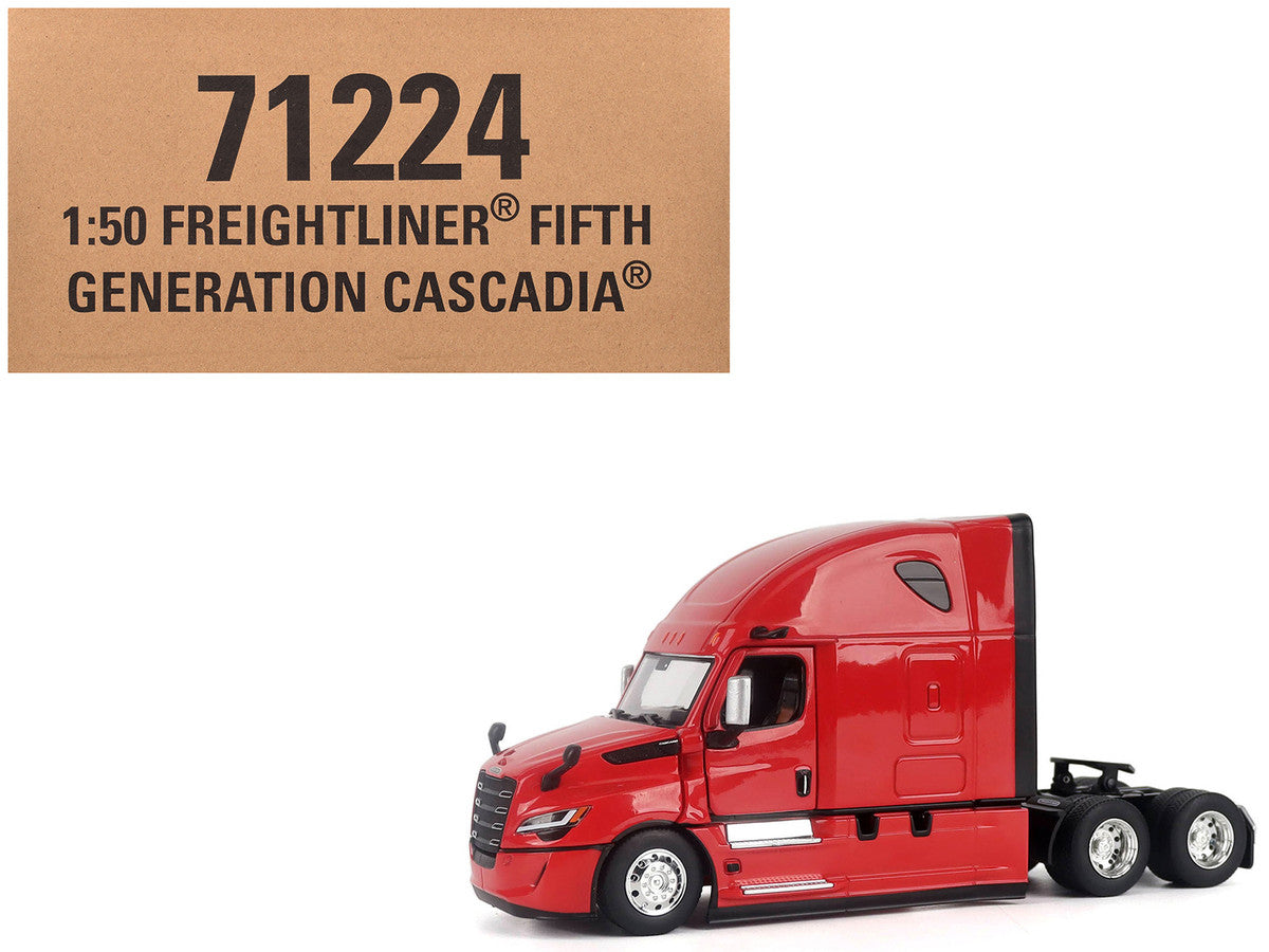 2025 Freightliner Cascadia Gen-5 Sleeper Cab Truck Tractor Red "Transport Series" 1/50 Diecast Model by Diecast Masters-0
