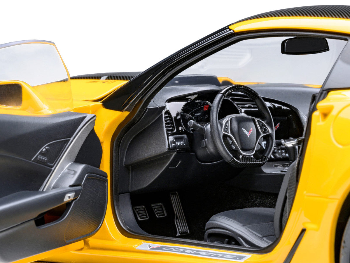 2019 Chevrolet Corvette C7 ZR1 Corvette Racing Yellow Tintcoat with Carbon Top 1/18 Model Car by Autoart by Autoart