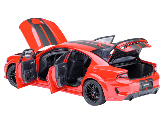 Dodge Charger Scat Pack Widebody Torred with Carbon Stripes 1/18 Model Car by Autoart by Autoart