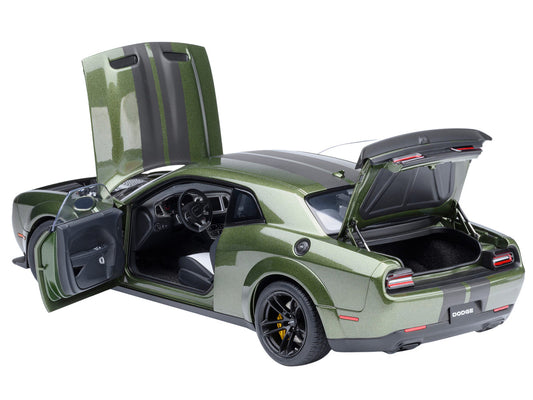 2022 Dodge Challenger SRT Jailbreak F8 Green with Carbon Stripes 1/18 Model Car by Autoart by Autoart