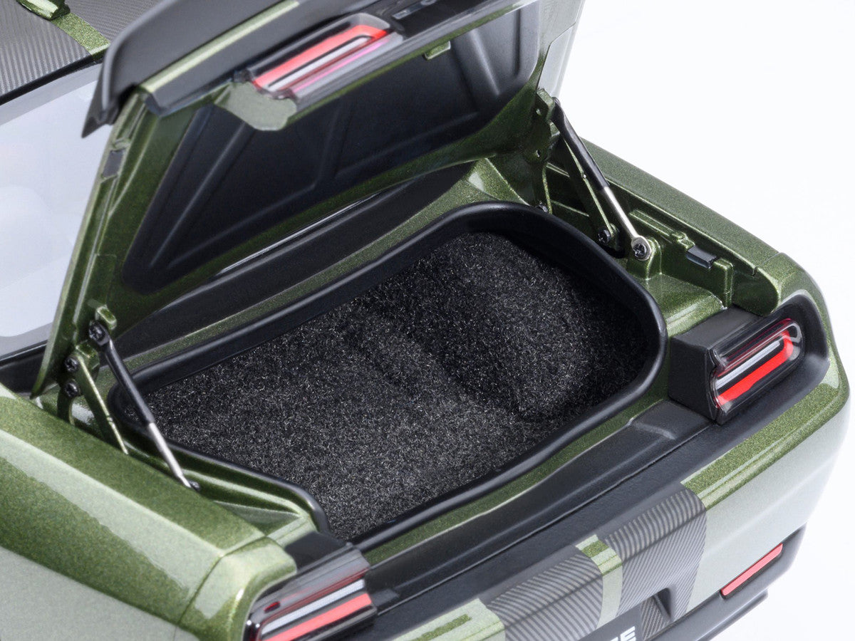 2022 Dodge Challenger SRT Jailbreak F8 Green with Carbon Stripes 1/18 Model Car by Autoart by Autoart