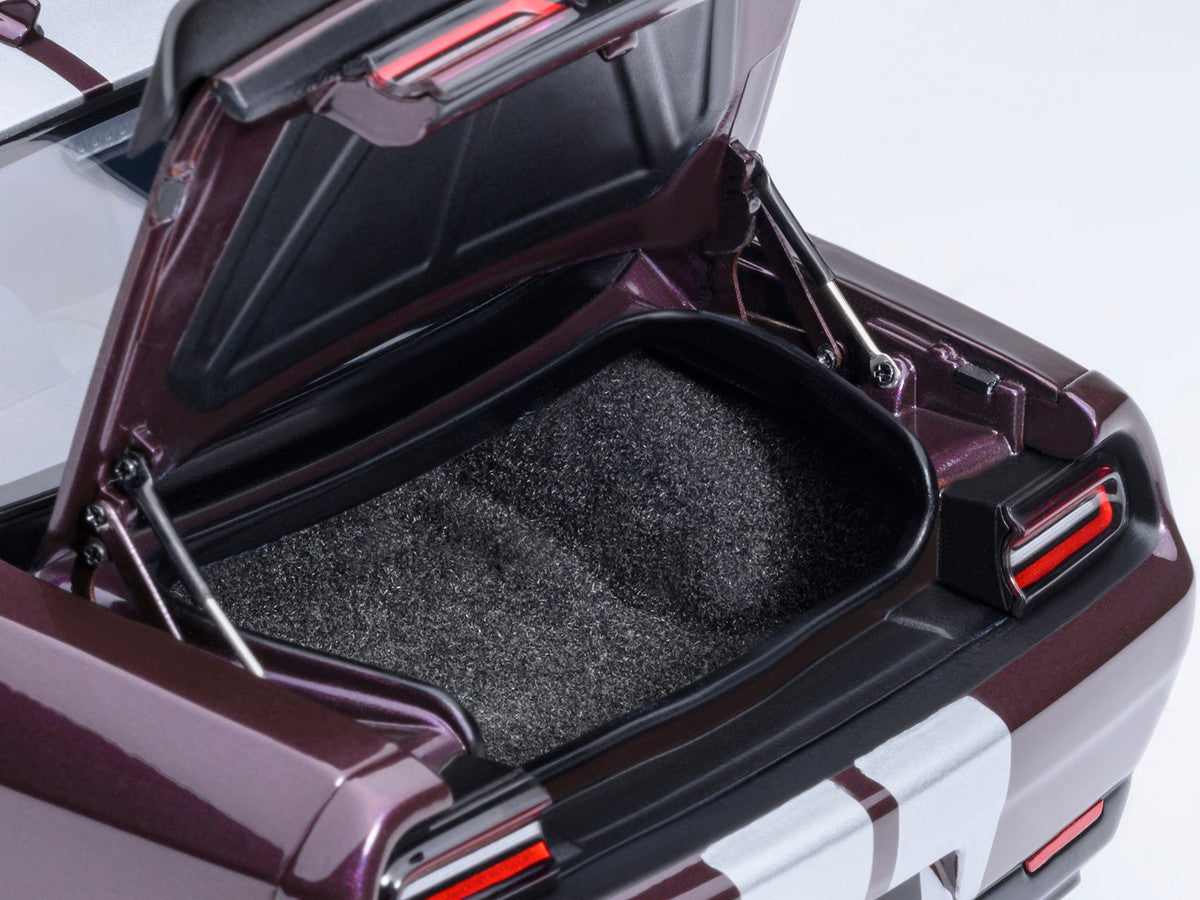 2022 Dodge Challenger SRT Jailbreak Hellraisin Purple with White Stripes 1/18 Model Car by Autoart by Autoart