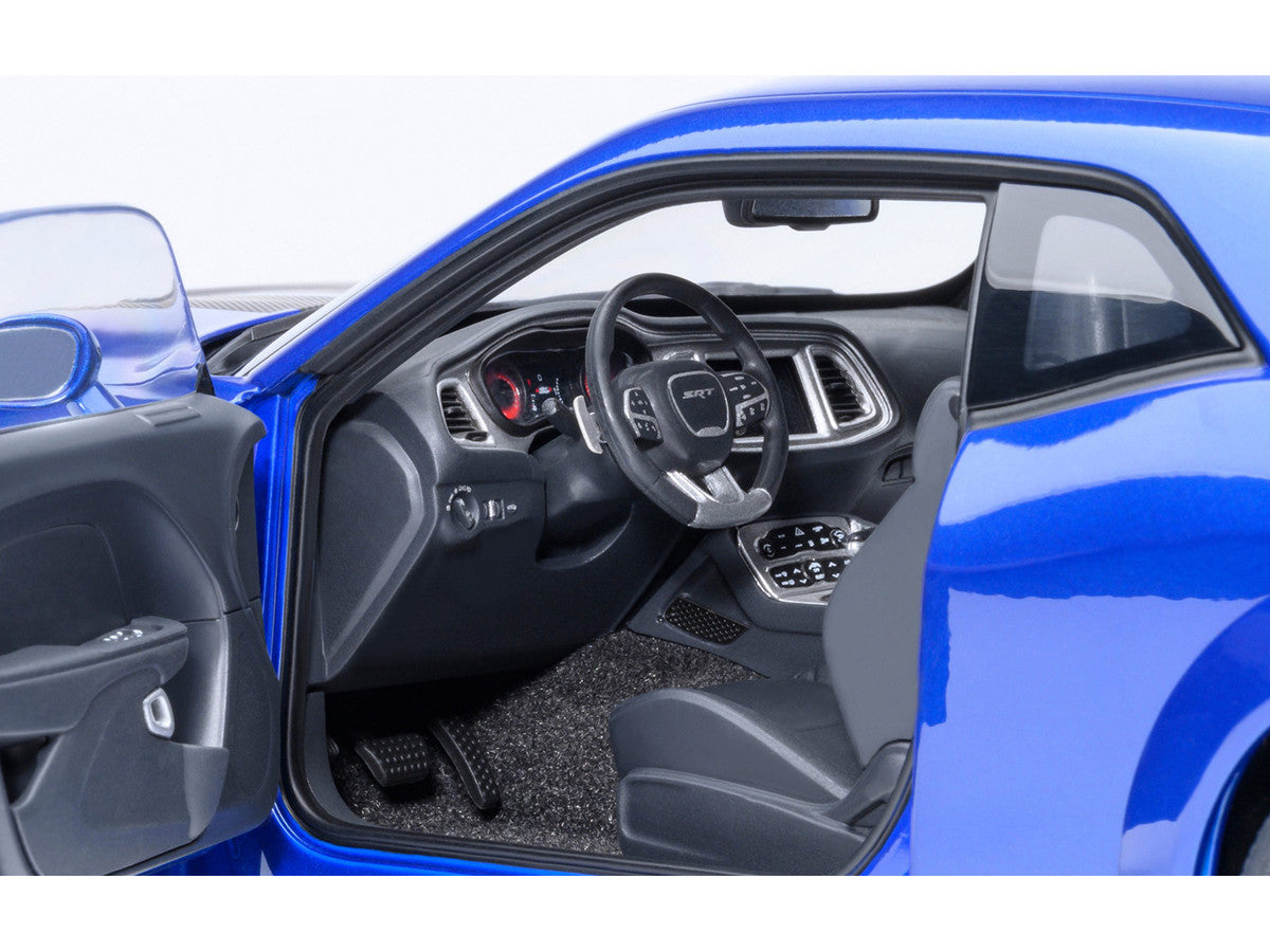 2022 Dodge Challenger SRT Jailbreak Indigo Blue Metallic with Carbon Stripes 1/18 Model Car by Autoart by Autoart