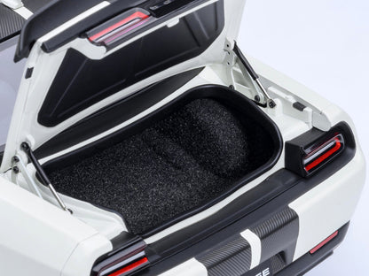 2023 Dodge Challenger SRT Super Stock Knuckle White with Carbon Stripes 1/18 Model Car by Autoart by Autoart
