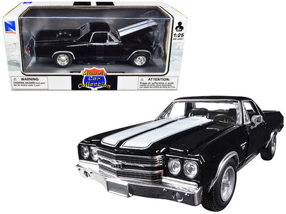 1970 Chevrolet El Camino SS Black with White Stripes "Muscle Car Collection" 1/25 Diecast Model Car by New Ray by New Ray