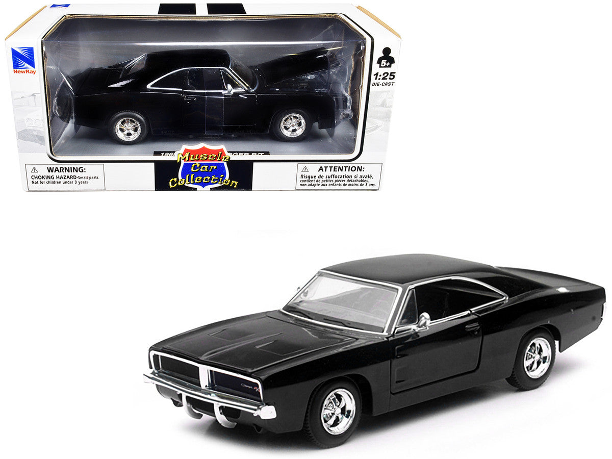 1969 Dodge Charger R/T Black "Muscle Car Collection" 1/25 Diecast Model Car by New Ray by New Ray
