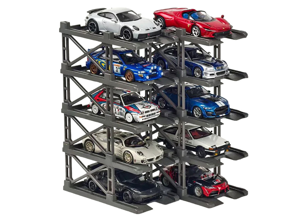 Modular Diecast 3D Parking Rack Display Stand Set of 10 Racks for 1/64 Scale Model Cars by Pitbox by Pitbox