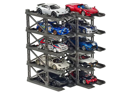 Modular Diecast 3D Parking Rack Display Stand Set of 10 Racks for 1/64 Scale Model Cars by Pitbox by Pitbox