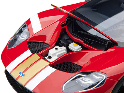Ford GT Heritage Edition #16 "Alan Mann" Red Metallic with Gold Stripes 1/18 Model Car by Autoart by Autoart