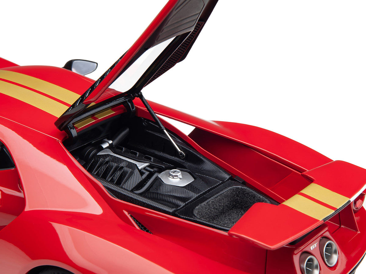 Ford GT Heritage Edition #16 "Alan Mann" Red Metallic with Gold Stripes 1/18 Model Car by Autoart by Autoart