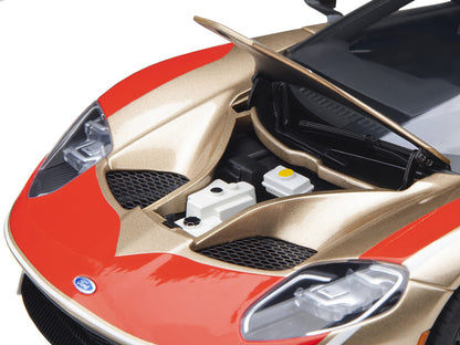 Ford GT Heritage Edition #5 "Holman Moody" Gold Metallic with Red and White Graphics 1/18 Model Car by Autoart by Autoart