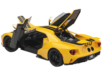 2017 Ford GT Triple Yellow with Black Stripes 1/18 Model Car by Autoart by Autoart