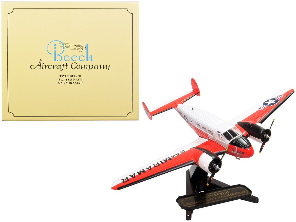 Beech UC-45J Expeditor (Twin Beech) Aircraft "51244 US Navy Naval Air Station Miramar - San Diego CA" 1/72 Diecast Model Airplane by Oxford Diecast by Oxford Diecast