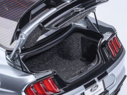 Ford Mustang Shelby GT500 Iconic Silver Metallic with Black Stripes 1/18 Model Car by Autoart by Autoart