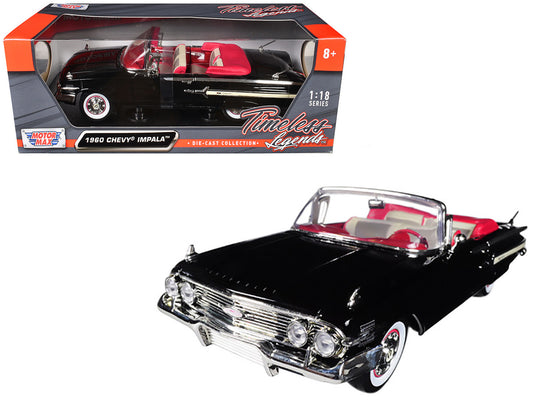 1960 Chevrolet Impala Convertible Black 1/18 Diecast Car Model by Motormax by Motormax