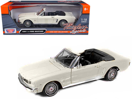1964 1/2 Ford Mustang Convertible Cream 1/18 Diecast Car Model by Motormax by Motormax