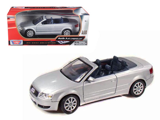2004 Audi A4 Cabriolet Silver 1/18 Diecast Model Car by Motormax by Motormax
