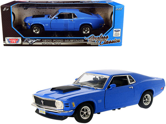 1970 Ford Mustang Boss 429 Dark Blue "Timeless Classics" Series 1/18 Diecast Model Car by Motormax by Motormax