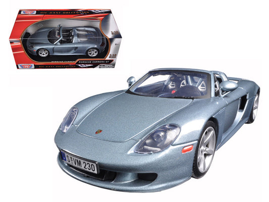 Porsche Carrera GT Silver with Black Interior 1/18 Diecast Model Car by Motormax by Motormax
