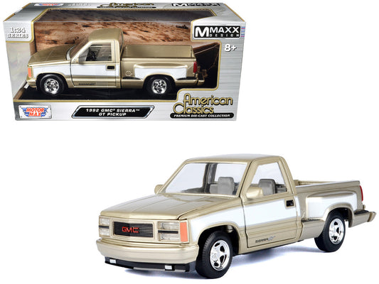 1992 GMC Sierra GT Pickup Truck Gold Metallic with White Sides "American Classics" Series 1/24 Diecast Model Car by Motormax by Motormax