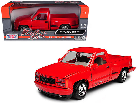 1992 GMC Sierra GT Red Pickup Truck 1/24 Diecast Model by Motormax by Motormax