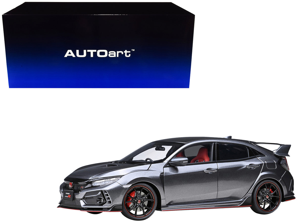 2021 Honda Civic Type R (FK8) RHD (Right Hand Drive) Polished Metal Gray Metallic 1/18 Model Car by Autoart by Autoart