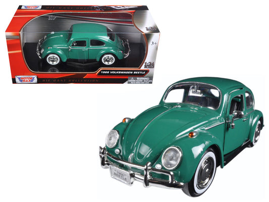 1966 Volkswagen Beetle Green 1/24 Diecast Model Car by Motormax by Motormax