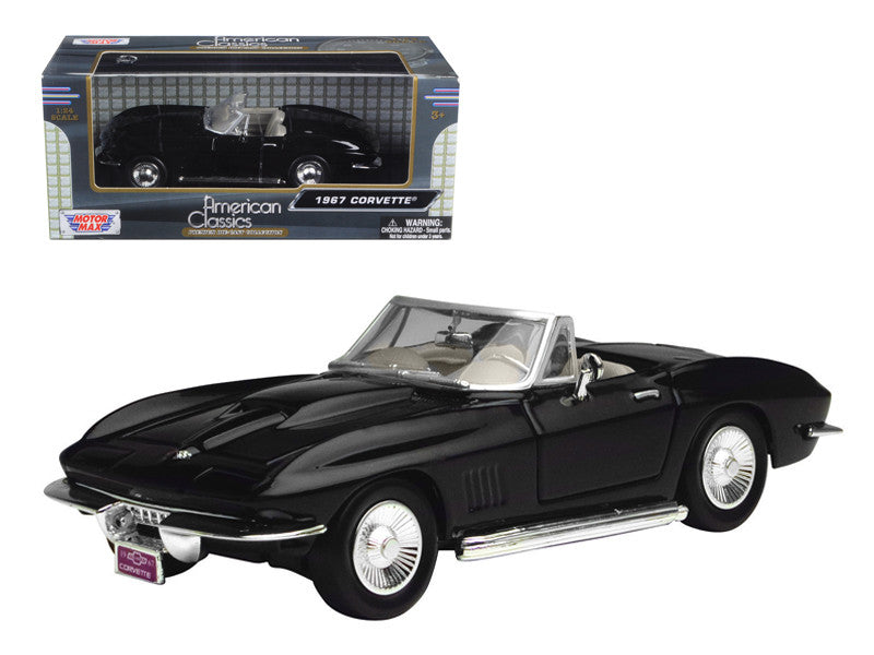 1967 Chevrolet Corvette Convertible Black 1/24 Diecast Model Car by Motormax by Motormax